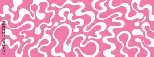 Canvastavla Abstract pink organic wavy pattern with flowing amoeba shapes