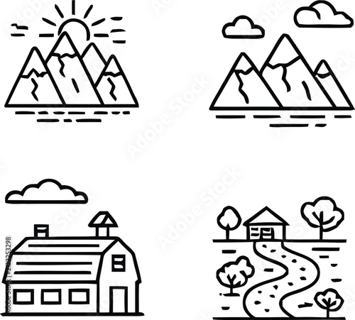 Set of House Icons Vector Collection with Home Building Cottage Roof Architecture Real Estate Symbols for Property Construction Logo and Illustration Design