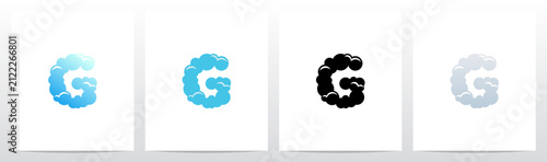 Cloud Smoke Fog Haze Shape Letter Initial Logo Design G
