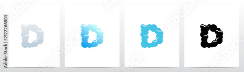 Cloud Smoke Fog Haze Shape Letter Initial Logo Design D