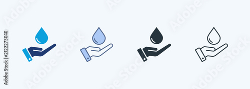 Save Water Multiple Style Icon Collection