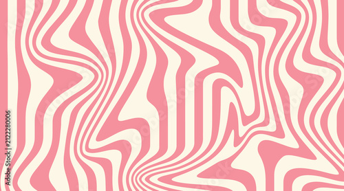 Abstract Retro Wave Background Featuring Colorful Pastel Curves in Vintage 60s and 70s Style