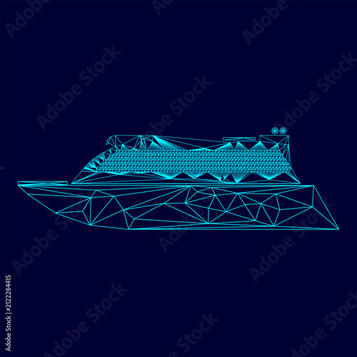 Photography Transatlantic cruise liner low poly triangulation triangulated polygonal electri