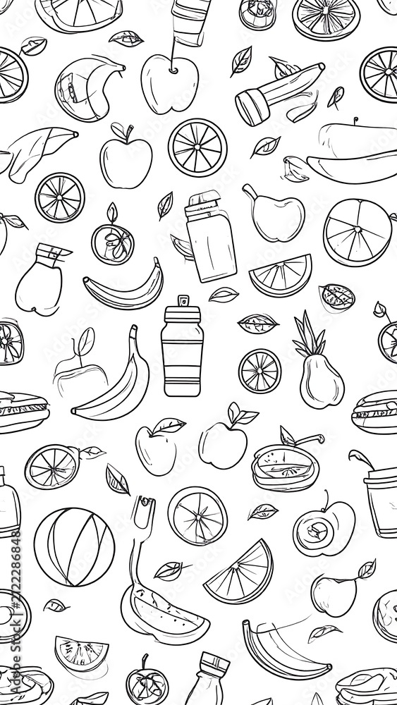 Healthy food seamless.