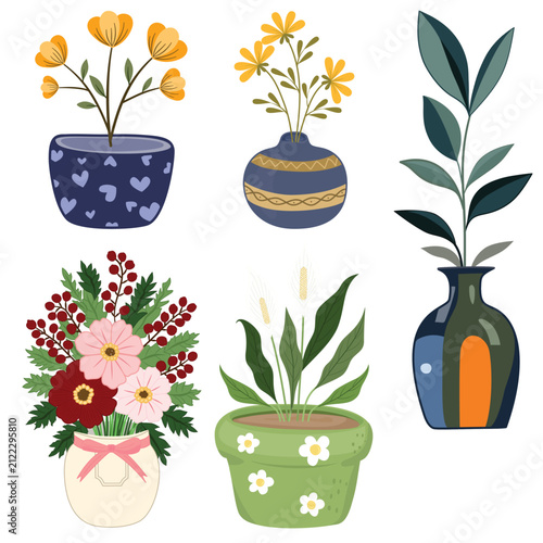 flowers in pots