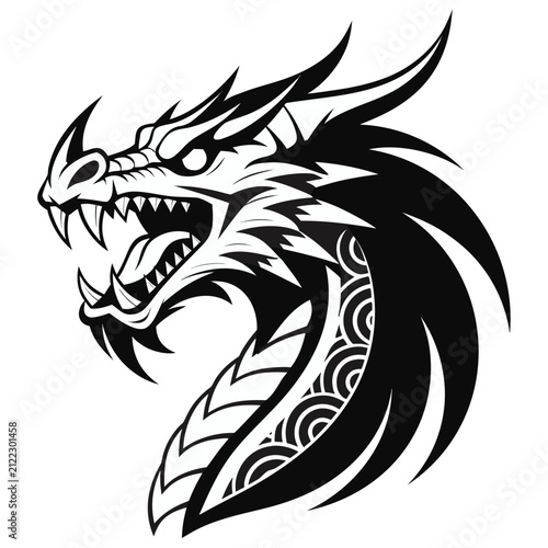 Fierce Dragon Head Mascot Logo Vector for Gaming and Esports
