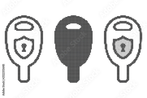 фотографія Automotive smart key icons with security shield, modern car remote fob vector se