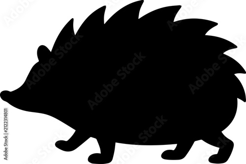 Hedgehog Silhouette Vector - Cute Animal Clip Art