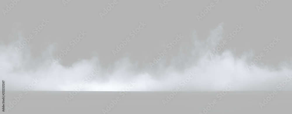 Naklejka premium White Fog and Smoke Ground Effect Isolated on Grey and Black Backgrounds