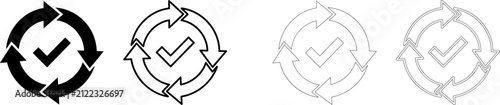 Minimalist agile icon set with solid and line art styles