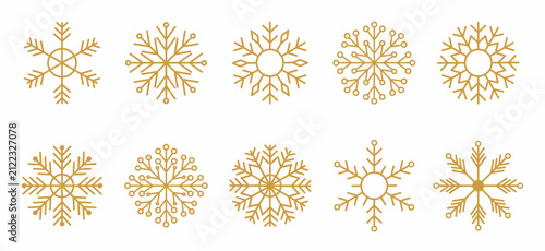 Set of Snowflakes Christmas design. Snowflakes icons. Snowflakes template. Snow winter. Nice element for Christmas banner, cards. Vector illustration