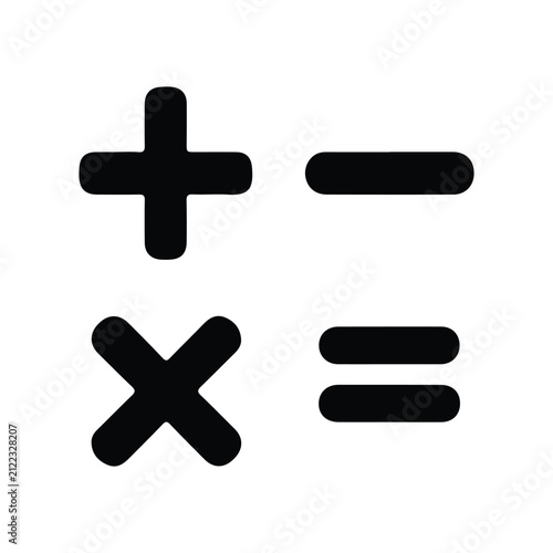 Quadro su tela Mathematical symbols vector