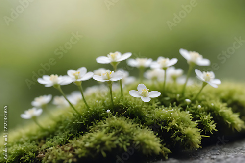 Green moss on the stone