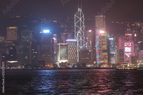 Photography hong kong skyline at night
