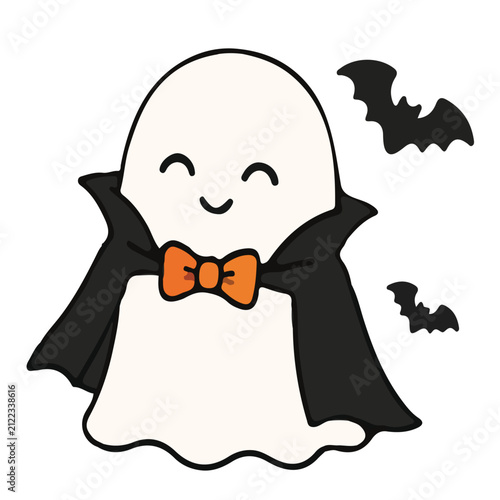 Cute Vampire Ghost Halloween Cartoon