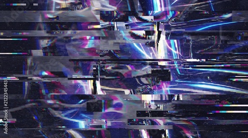 фотографія Abstract digital glitch background