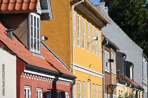 Bild auf Leinwand Altstadthäuser in Odense in Dänemark