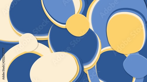 Modern Abstract Background with Layered Blue and Yellow Circles