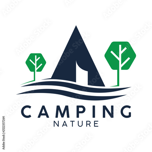 camping ground logo vector.