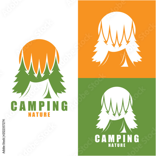 camping ground logo vector.