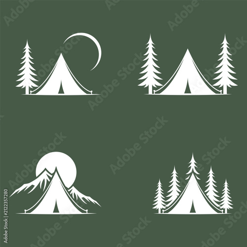 camping ground logo vector.