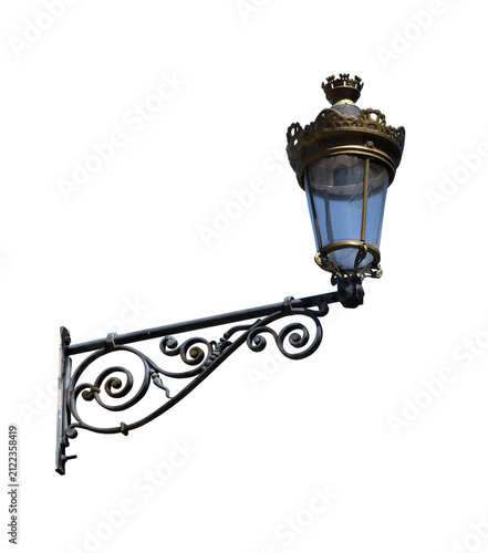 A retro street lantern isolated on the transparent background