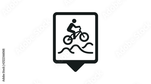 Mountain Biking Map Pin Icon