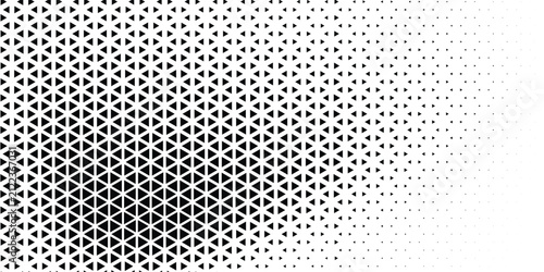 Abstract geometric black and white graphic design print halftone triangle pattern. vector design