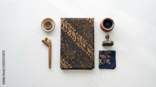 Artistic Arrangement of Vintage Objects on a Minimalist Background for a Cozy Lifestyle Aesthetic