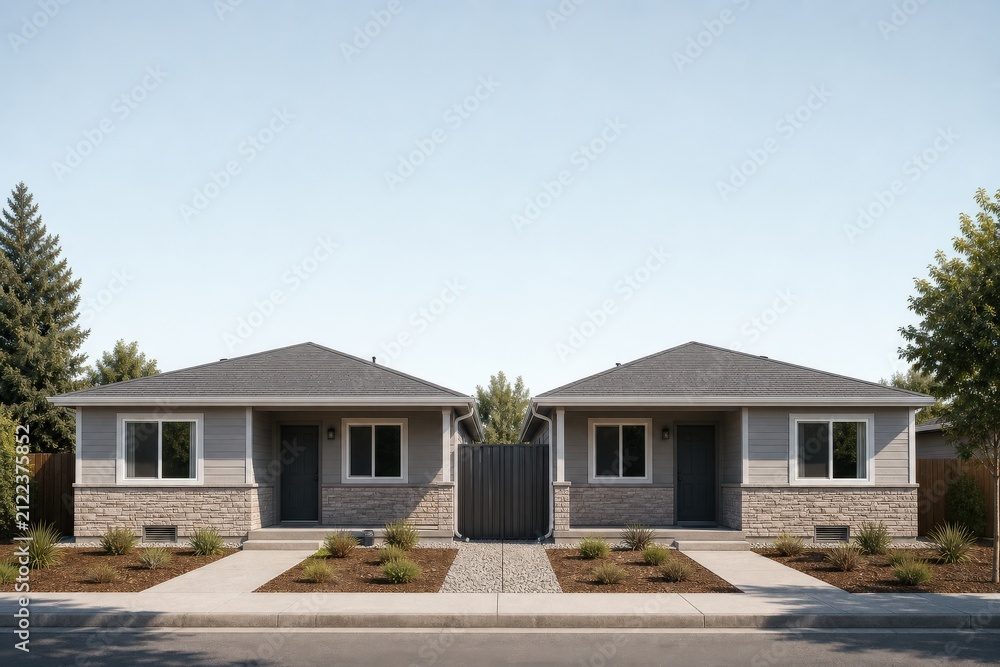 Fototapeta premium Wildfire Home Hardening Hardened Duplex Exterior
