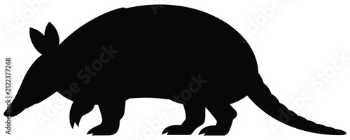 Konstfotografi Armadillo Silhouette Against A White Background animal