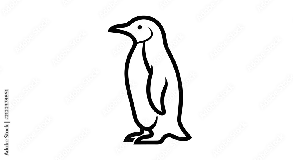 Obraz premium Minimalist penguin silhouette vector illustration.