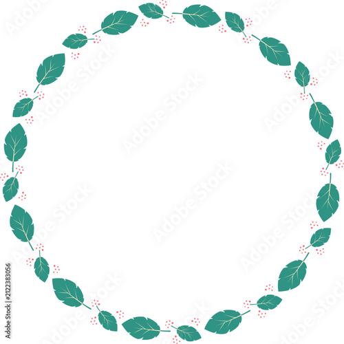 Natural circle frame with leaves for wedding decoration