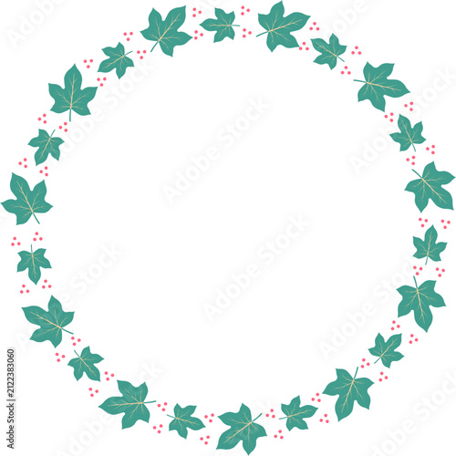 Circle frame with natural foliage wreath