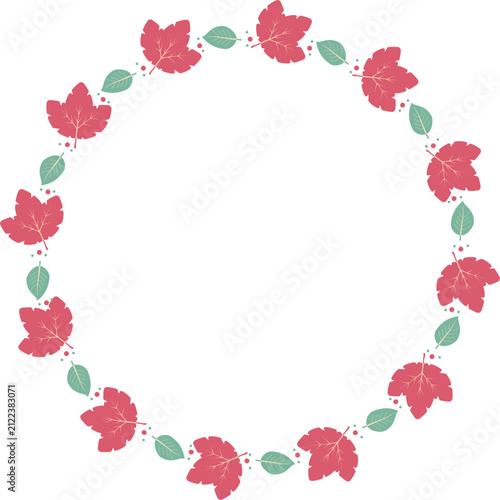 Natural circle frame with leaves for wedding decoration