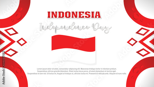 Fotografía Indonesia Flag Abstract Background Design Template