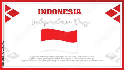 Indonesia Flag Abstract Background Design Template. Indonesia Independence Day Banner Wallpaper Vector Illustration
