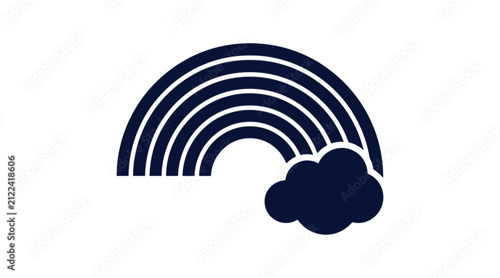 Fototapeta premium Rainbow Cloud Icon Silhouette Weather Design