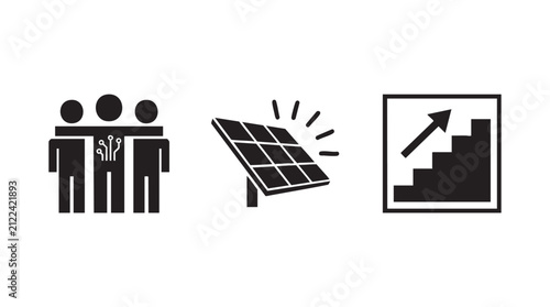business icons set with briefcase, rocket and bar chart design