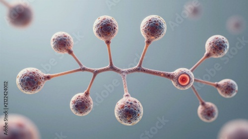 Stem cell differentiation branching render