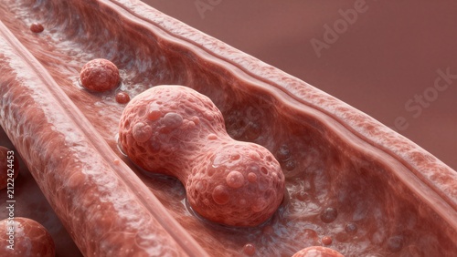 Cholesterol plaque in artery illustration