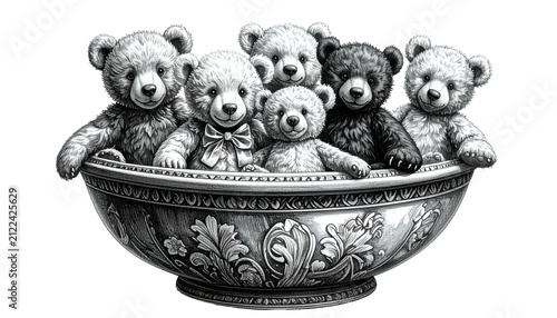 Vintage Teddy Bears In Orna...