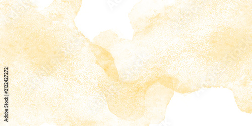 Bild auf Leinwand Soft yellow watercolor wash with subtle texture and white space