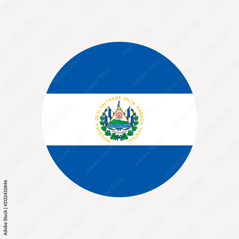 Fototapeta premium El Salvador flag emblem circle vector