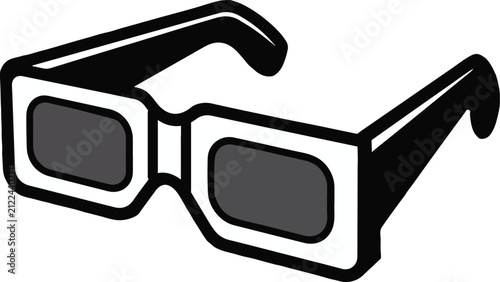 vector illustration of movie glass isolated on white background
