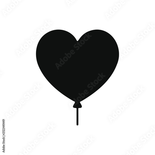 Balloon with decorative silhouette vector flat illustration design.
