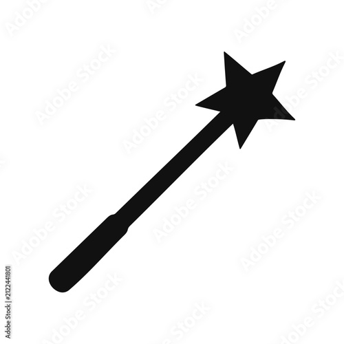 Magic wand simple silhouette vector flat illustration design.
