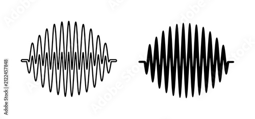 Konstfotografi Black and white sound wave icons representing audio frequency signals