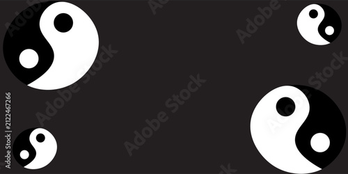 Cuadro en lienzo Classic black and white Yin Yang symbol representing balance, harmony, dualism, and Taoist philosophy