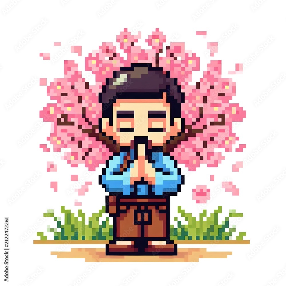 Fototapeta premium Pixel Art Meditation.